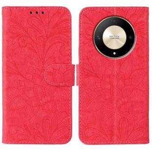 For Honor Magic6 Lite / X50 / X9b Lace Flower Embossing Flip Leather Phone Case(Red)