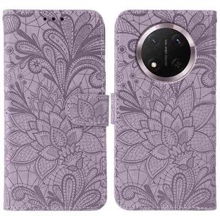 For Honor Magic7 Lite / X9c Lace Flower Embossing Flip Leather Phone Case(Purple)