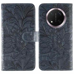 For Honor Magic7 Lite / X9c Lace Flower Embossing Flip Leather Phone Case(Dark Blue)