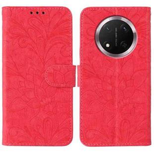 For Honor Magic7 Lite / X9c Lace Flower Embossing Flip Leather Phone Case(Red)