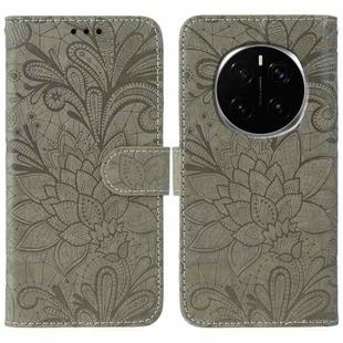 For Honor Magic7 Pro Lace Flower Embossing Flip Leather Phone Case(Grey)