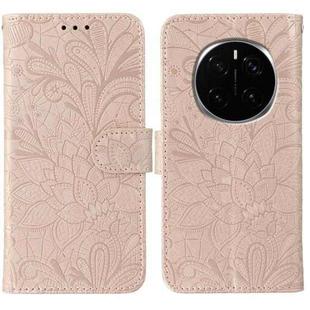 For Honor Magic7 Pro Lace Flower Embossing Flip Leather Phone Case(Rose Gold)