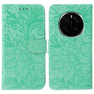 For Honor Magic7 Pro Lace Flower Embossing Flip Leather Phone Case(Green)