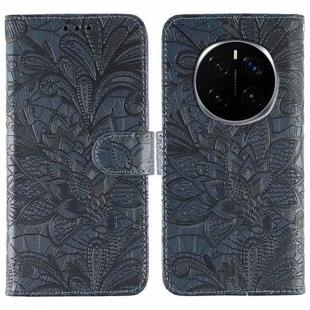 For Honor Magic7 Pro Lace Flower Embossing Flip Leather Phone Case(Dark Blue)