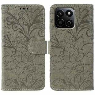 For Honor X7c / Play 60 Plus Lace Flower Embossing Flip Leather Phone Case(Grey)