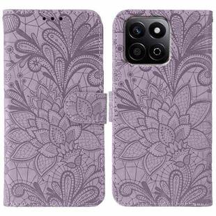 For Honor X7c / Play 60 Plus Lace Flower Embossing Flip Leather Phone Case(Purple)