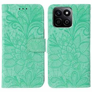 For Honor X7c / Play 60 Plus Lace Flower Embossing Flip Leather Phone Case(Green)