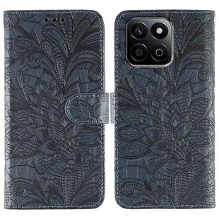 For Honor X7c / Play 60 Plus Lace Flower Embossing Flip Leather Phone Case(Dark Blue)