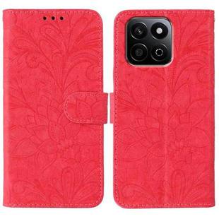 For Honor X7c / Play 60 Plus Lace Flower Embossing Flip Leather Phone Case(Red)