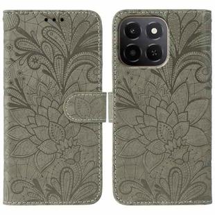 For Honor X6c 4G Lace Flower Embossing Flip Leather Phone Case(Grey)