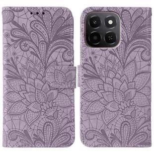 For Honor X6c 4G Lace Flower Embossing Flip Leather Phone Case(Purple)