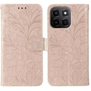 For Honor X6c 4G Lace Flower Embossing Flip Leather Phone Case(Rose Gold)