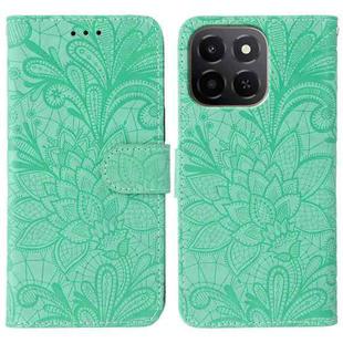 For Honor X6c 4G Lace Flower Embossing Flip Leather Phone Case(Green)