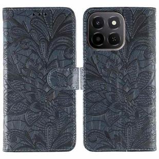 For Honor X6c 4G Lace Flower Embossing Flip Leather Phone Case(Dark Blue)
