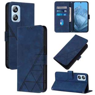 For Blackview A52 Crossbody 3D Embossed Flip Leather Phone Case(Blue)