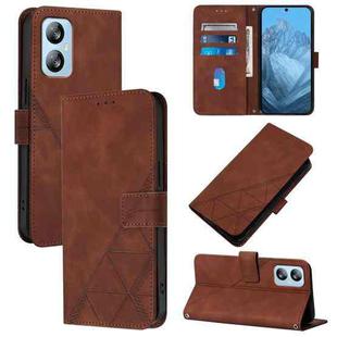 For Blackview A52 Crossbody 3D Embossed Flip Leather Phone Case(Brown)