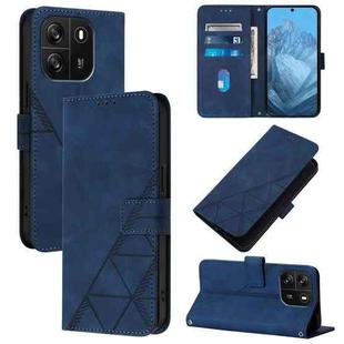 For Blackview Wave 6C Crossbody 3D Embossed Flip Leather Phone Case(Blue)