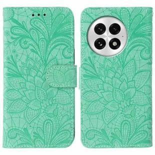 For OnePlus 13 Lace Flower Embossing Flip Leather Phone Case(Green)