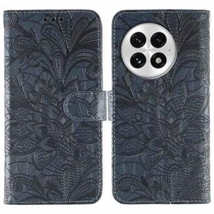 For OnePlus 13 Lace Flower Embossing Flip Leather Phone Case(Dark Blue)