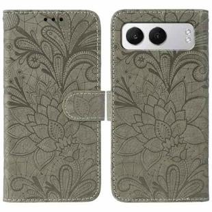 For OnePlus Nord 4 Lace Flower Embossing Flip Leather Phone Case(Grey)