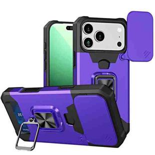 For iPhone 17 Pro Max Camera Shield Card Slot PC+TPU Phone Case(Purple)