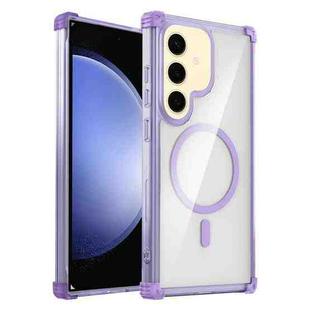 For Samsung Galaxy S23 FE 5G Transparent MagSafe Magnetic Phone Case(Purple)