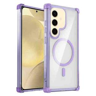 For Samsung Galaxy S24 5G Transparent MagSafe Magnetic Phone Case(Purple)