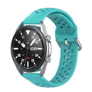 For Galaxy Watch 3 41mm R850 Silicone Solid Color Watch Band, Size: Free Size 20mm(Teal)