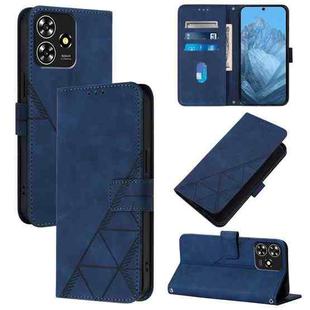 For ZTE Blade A73 4G Crossbody 3D Embossed Flip Leather Phone Case(Blue)