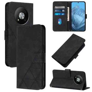 For ZTE Blade A73 5G Crossbody 3D Embossed Flip Leather Phone Case(Black)