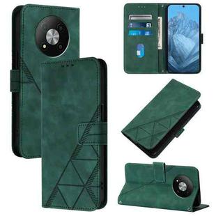 For ZTE Blade A73 5G Crossbody 3D Embossed Flip Leather Phone Case(Green)