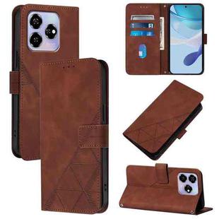 For ZTE Blade V60 / Axon 60 4G Crossbody 3D Embossed Flip Leather Phone Case(Brown)