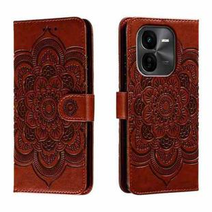 For vivo iQOO Z9X Sun Mandala Embossing Pattern Phone Leather Case(Brown)