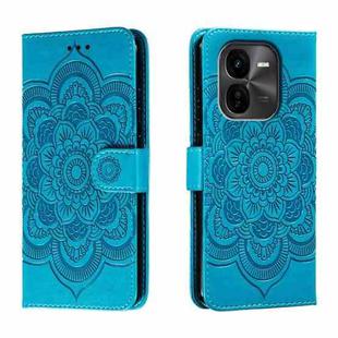 For vivo iQOO Z9X Sun Mandala Embossing Pattern Phone Leather Case(Blue)