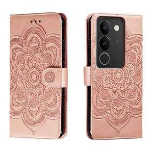 For vivo S17 Sun Mandala Embossing Pattern Phone Leather Case(Rose Gold)