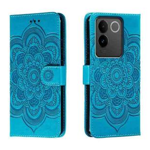 For vivo S17e Sun Mandala Embossing Pattern Phone Leather Case(Blue)