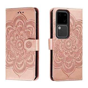 For vivo S18 Sun Mandala Embossing Pattern Phone Leather Case(Rose Gold)