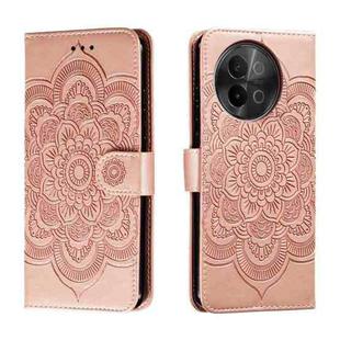 For vivo S18e Sun Mandala Embossing Pattern Phone Leather Case(Rose Gold)