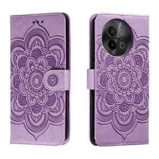 For vivo S18e Sun Mandala Embossing Pattern Phone Leather Case(Purple)