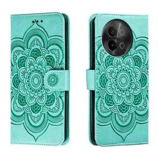 For vivo S18e Sun Mandala Embossing Pattern Phone Leather Case(Green)