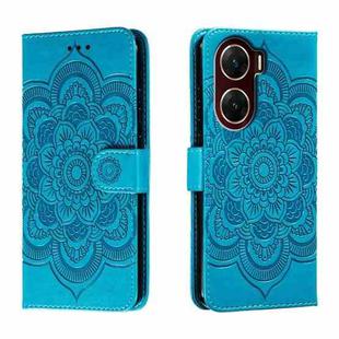 For vivo V29e Sun Mandala Embossing Pattern Phone Leather Case(Blue)