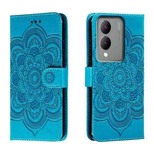 For vivo Y17S Sun Mandala Embossing Pattern Phone Leather Case(Blue)