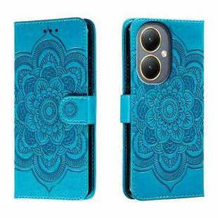 For vivo Y35M+ Sun Mandala Embossing Pattern Phone Leather Case(Blue)