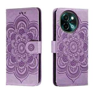 For vivo Y38 Sun Mandala Embossing Pattern Phone Leather Case(Purple)