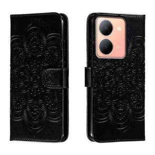 For vivo Y78 Sun Mandala Embossing Pattern Phone Leather Case(Black)