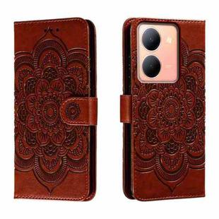 For vivo Y78 Sun Mandala Embossing Pattern Phone Leather Case(Brown)