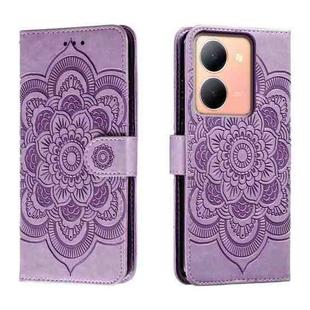 For vivo Y78 Sun Mandala Embossing Pattern Phone Leather Case(Purple)