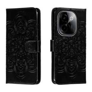 For vivo Y200 5G Sun Mandala Embossing Pattern Phone Leather Case(Black)