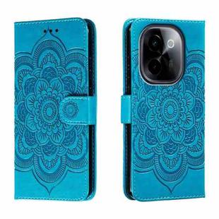For vivo Y200 5G Sun Mandala Embossing Pattern Phone Leather Case(Blue)