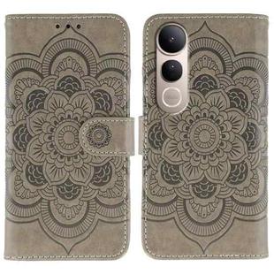 For vivo V50 Lite 5G Sun Mandala Embossing Pattern Phone Leather Case(Grey)